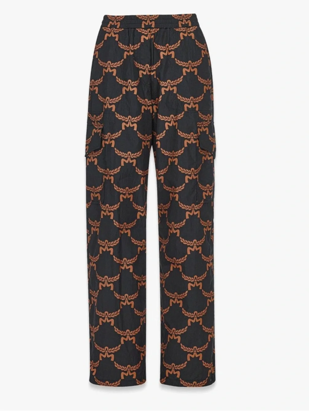 MCM Lauretos Monogram Pants in Black Gold ECONYLON NWT Small S 4 6 27X32